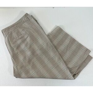 Lane Bryant Cropped Capri Pants Size 20‎ Beige Cotton Blend Casual Travel Work